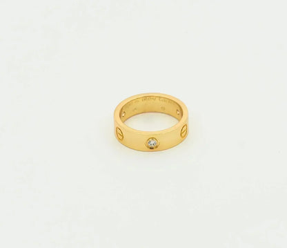 [Sophire Jewelry ]LOVE RING 5.5MM 3 DIAMONDS GOLD