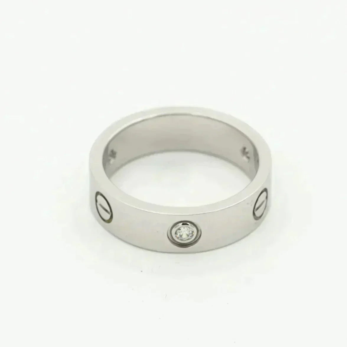 [Sophire Jewelry ]LOVE RING 5.5MM 3 DIAMONDS SILVER