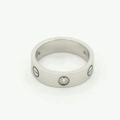 [Sophire Jewelry ]LOVE RING 5.5MM 3 DIAMONDS SILVER