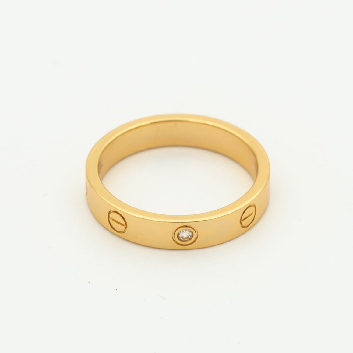 [Sophire Jewelry ]LOVE RING 4MM 1 DIAMOND PINK GOLD