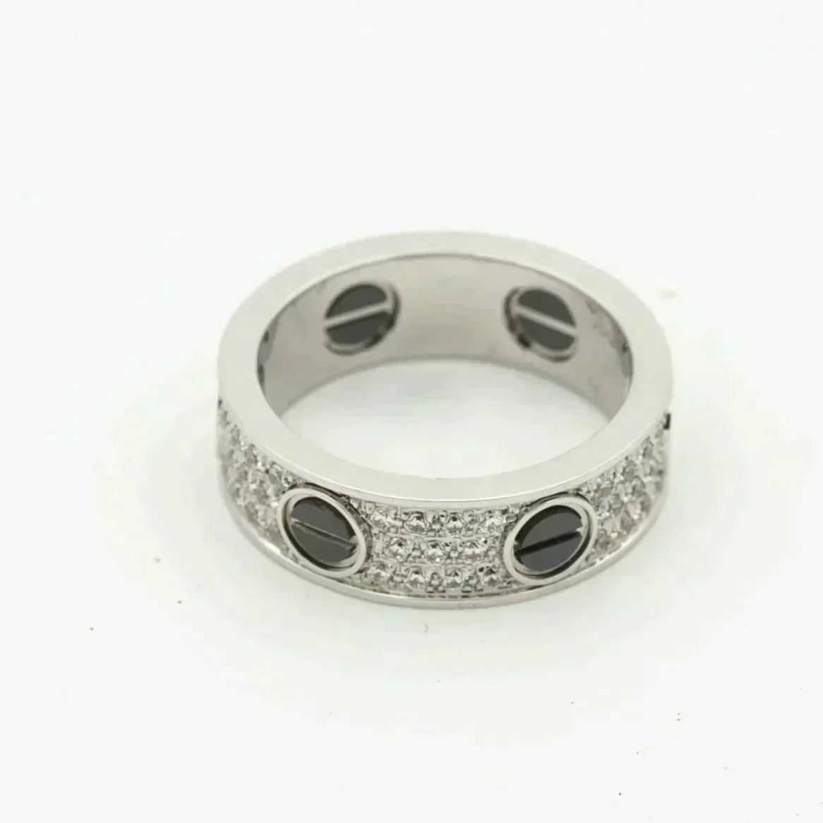 [Sophire Jewelry ]LOVE RING 5.5MM DIAMONDS PAVED CERAMIC