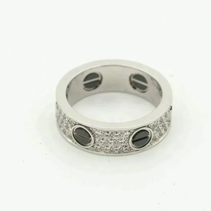 [Sophire Jewelry ]LOVE RING 5.5MM DIAMONDS PAVED CERAMIC