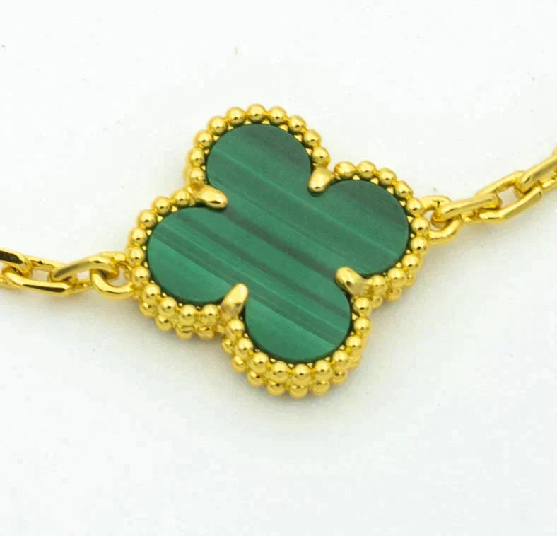 [Sophire Jewelry ] CLOVER 5 MOTIF MALACHITE BRACELET COLLECTION