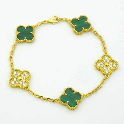 [Sophire Jewelry ] CLOVER 5 MOTIF MALACHITE BRACELET COLLECTION
