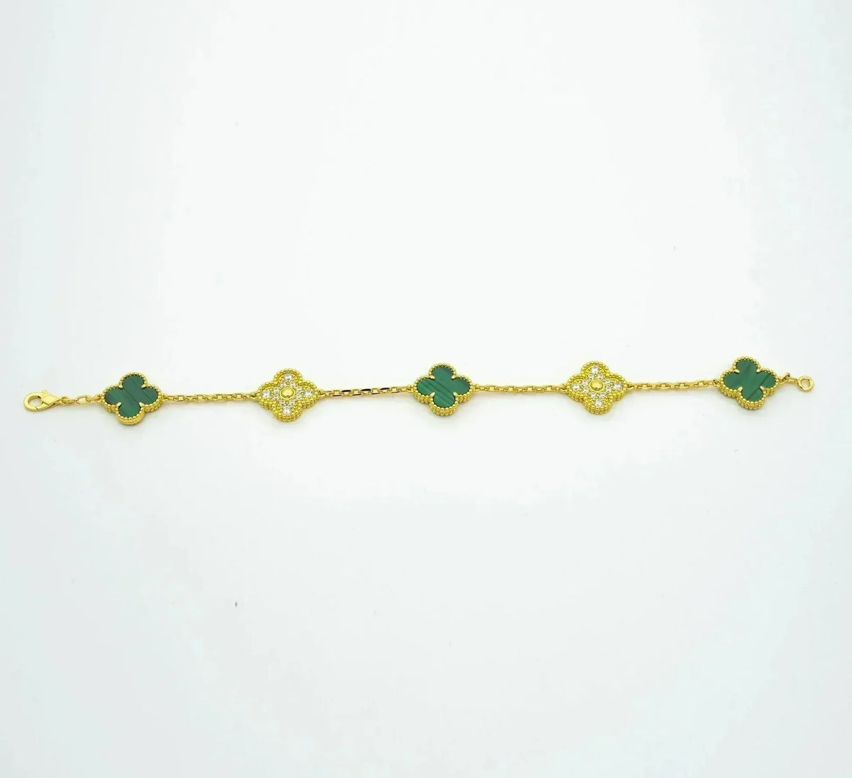 [Sophire Jewelry ] CLOVER 5 MOTIF MALACHITE BRACELET COLLECTION