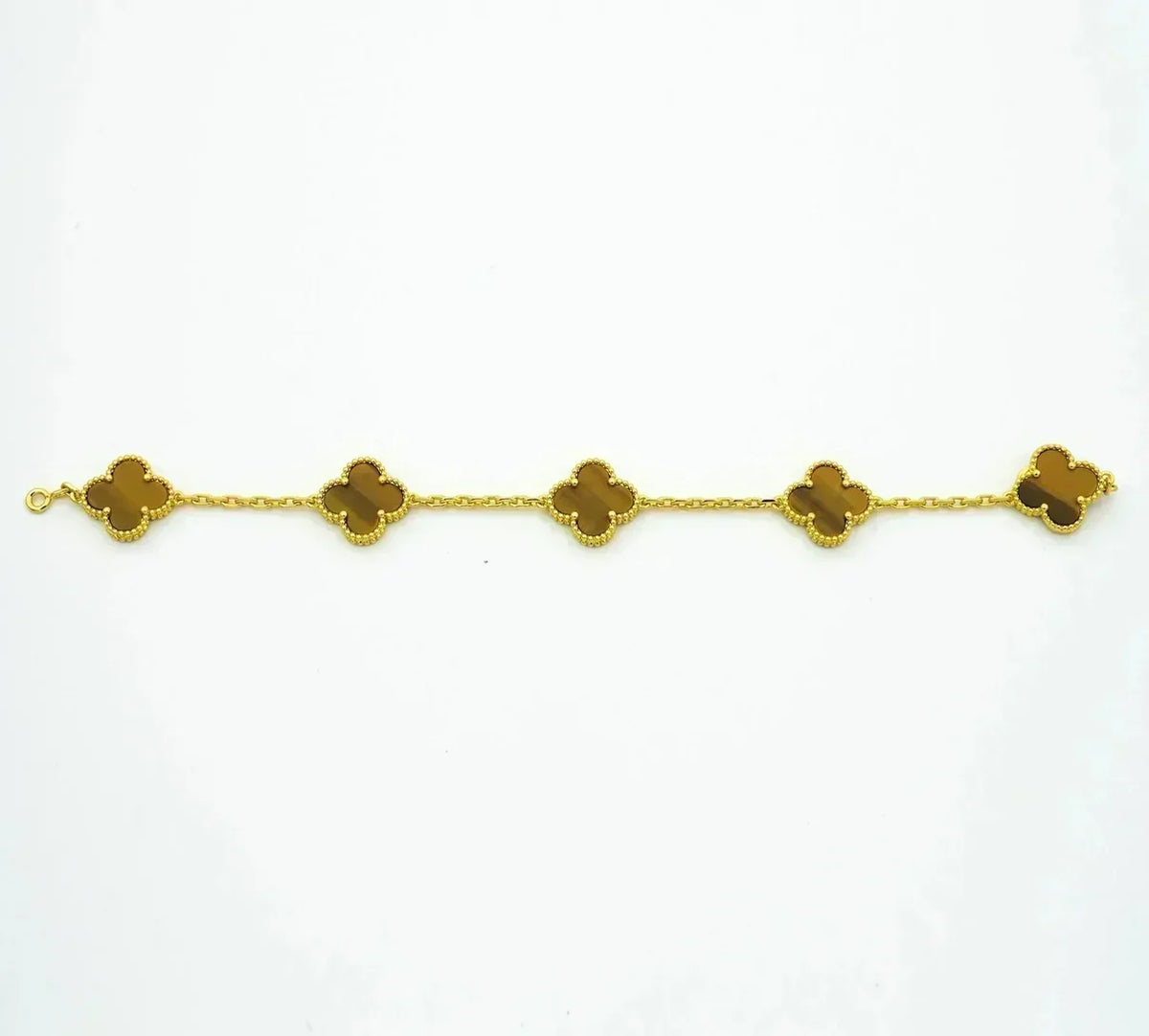 [Sophire Jewelry ] CLOVER 5 MOTIFS TIGER EYE BRACELET COLLECTION