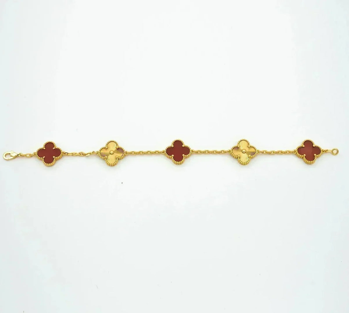 [Sophire Jewelry ] CLOVER 5 MOTIF RED CORNELIAN BRACELET COLLECTION