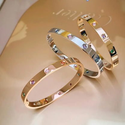 [Sophire Jewelry]CLASSIC 6.1MM LOVE BRACELET 10-DIAMOND MULTICOLOR
