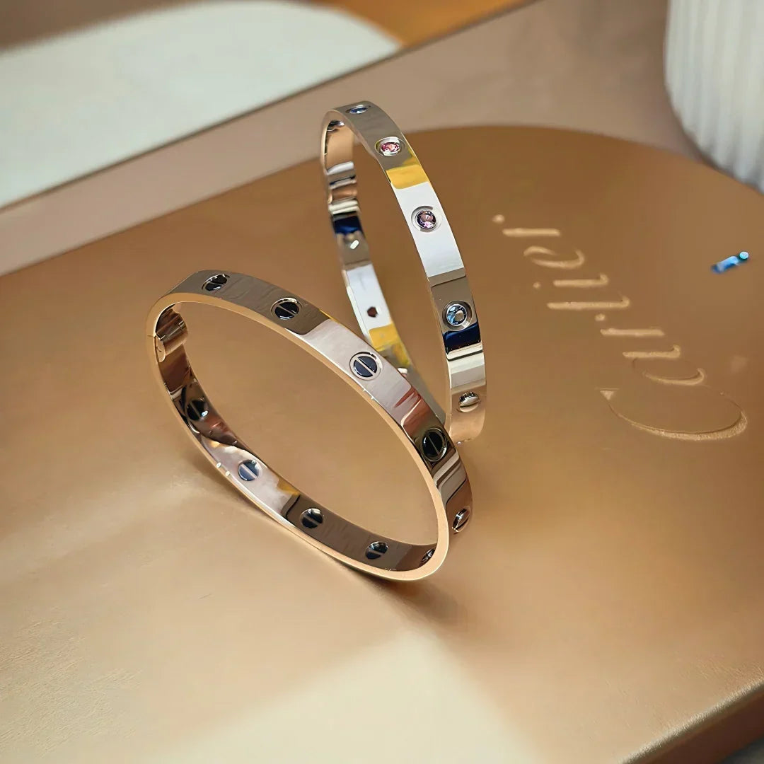 [Sophire Jewelry]CLASSIC 6.1MM LOVE BRACELET 10-DIAMOND MULTICOLOR