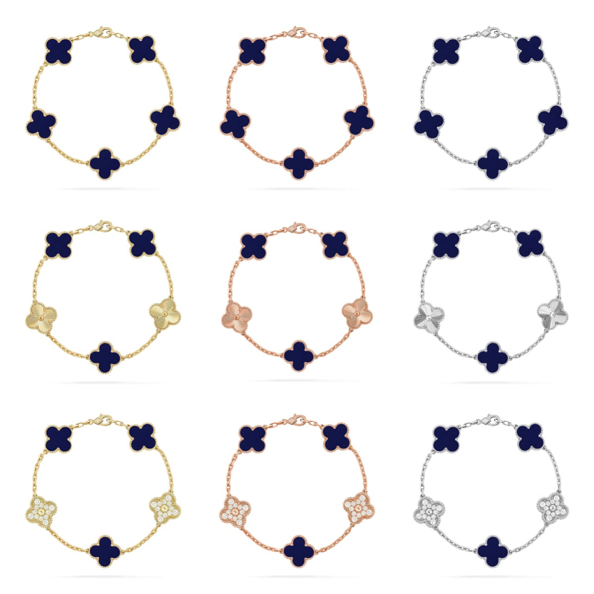 [Sophire Jewelry ]CLOVER 5 MOTIF LAPIS LAZULI BRACELET COLLECTION