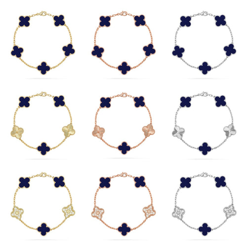 [Sophire Jewelry ]CLOVER 5 MOTIF LAPIS LAZULI BRACELET COLLECTION