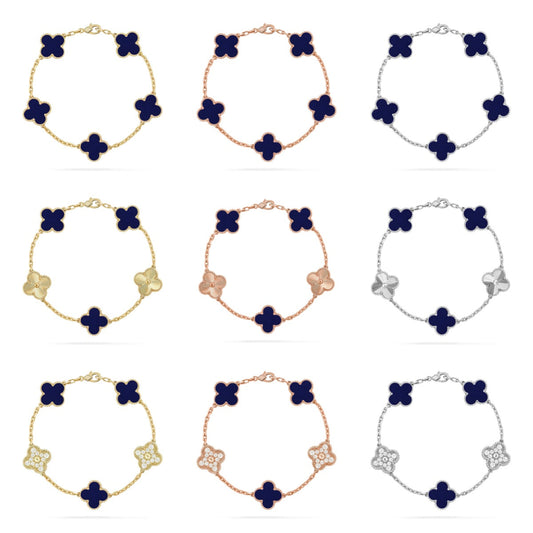 [Sophire Jewelry ]CLOVER 5 MOTIF LAPIS LAZULI BRACELET COLLECTION