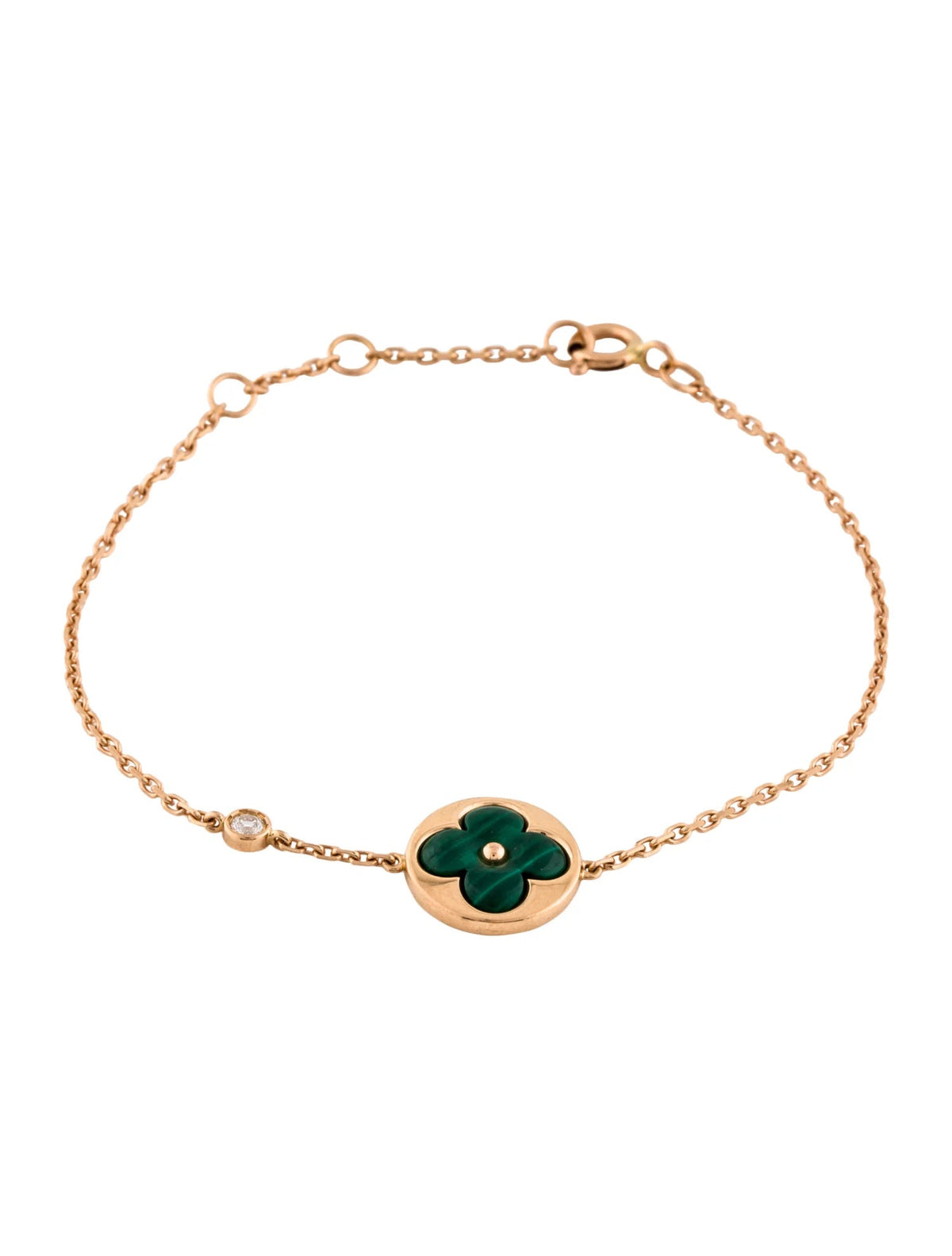 [Sophire Jewelry ]SUN MALACHITE 1 DIAMOND PINK GOLD BRACELET