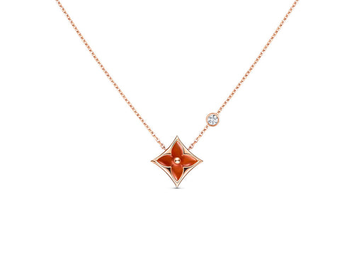 [Sophire Jewelry ]STAR NECKLACE PINK GOLD 1 DIAMOND