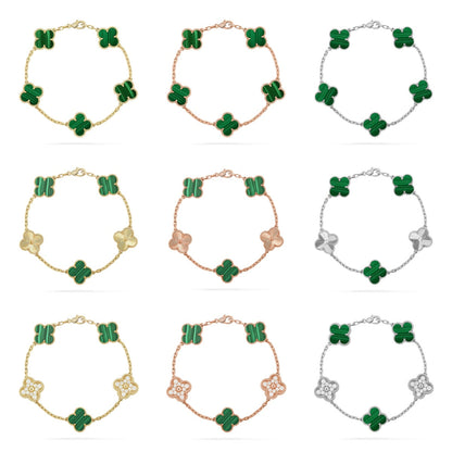 [Sophire Jewelry ] CLOVER 5 MOTIF MALACHITE BRACELET COLLECTION