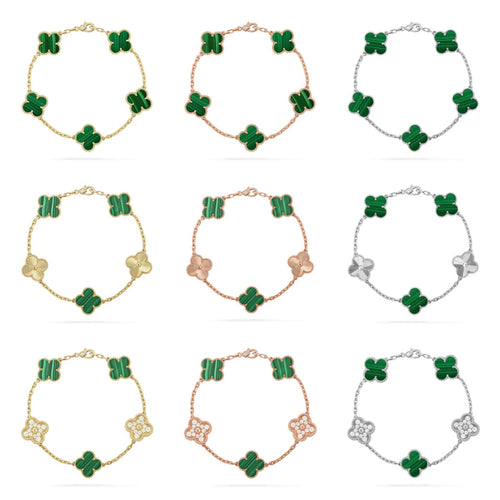 [Sophire Jewelry ] CLOVER 5 MOTIF MALACHITE BRACELET COLLECTION
