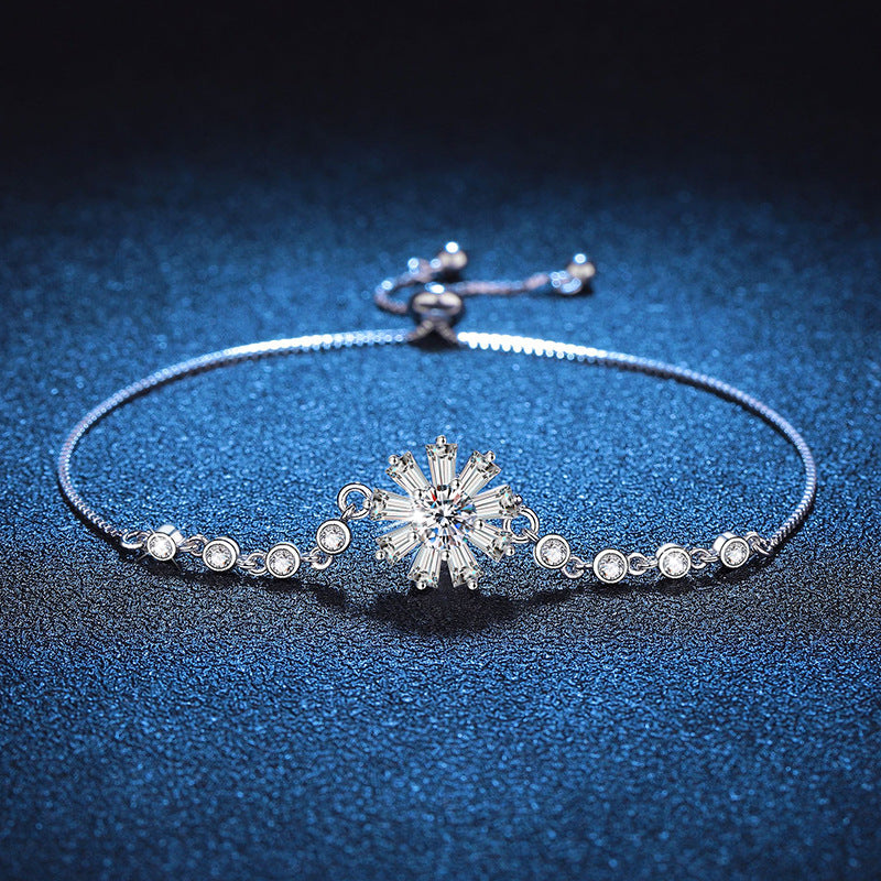 [Sophire]RADIANT ICY CRYSTAL SUNFLOWER MOISSANITE BRACELET