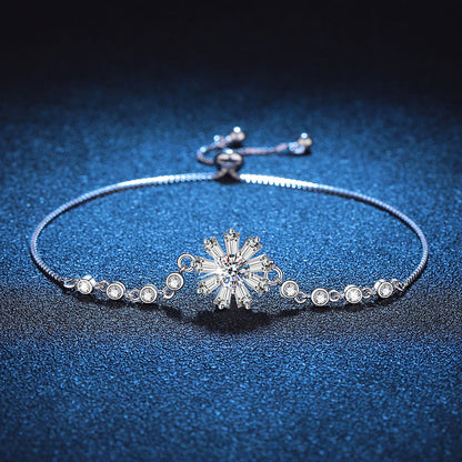 [Sophire]RADIANT ICY CRYSTAL SUNFLOWER MOISSANITE BRACELET