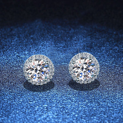 [Sophire]CLASSIC 4-PRONG ROUND MOISSANITE STUD EARRINGS