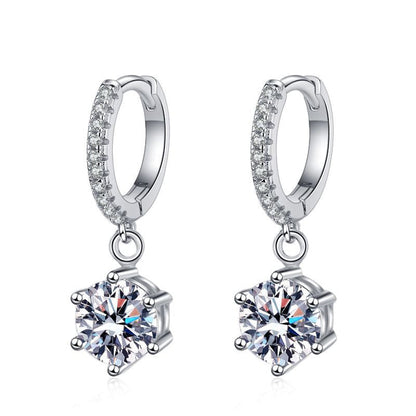 [Sophire]CLASSIC 6-PRONG MOISSANITE DROP EARRINGS