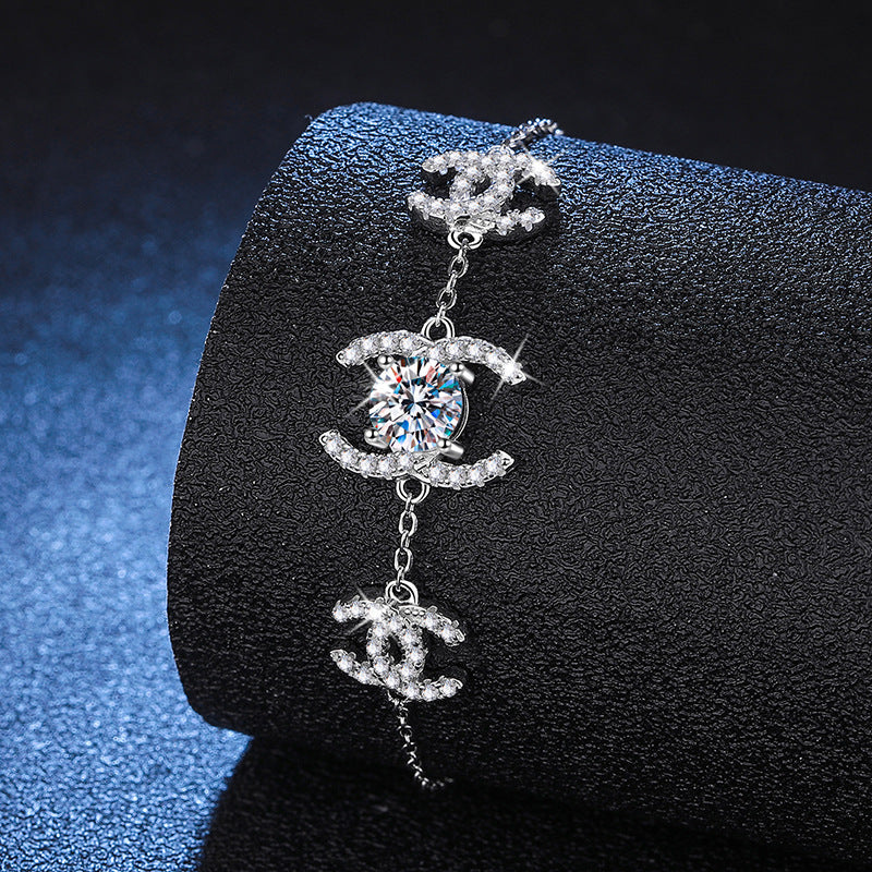 [Sophire]CLASSIC INTERLOCKING MOISSANITE BRACELET
