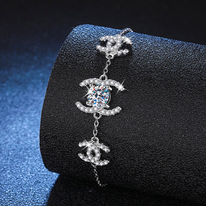 [Sophire]CLASSIC INTERLOCKING MOISSANITE BRACELET