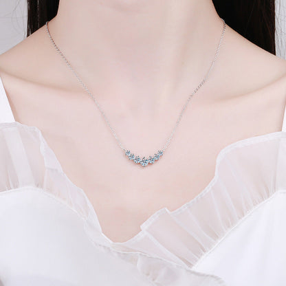 [Sophire]MINIMALIST CURVED SMILE MOISSANITE NECKLACE