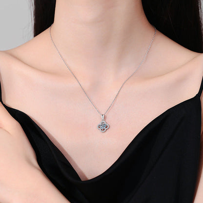 [Sophire]CLASSIC CLOVER MOISSANITE PENDANT NECKLACE
