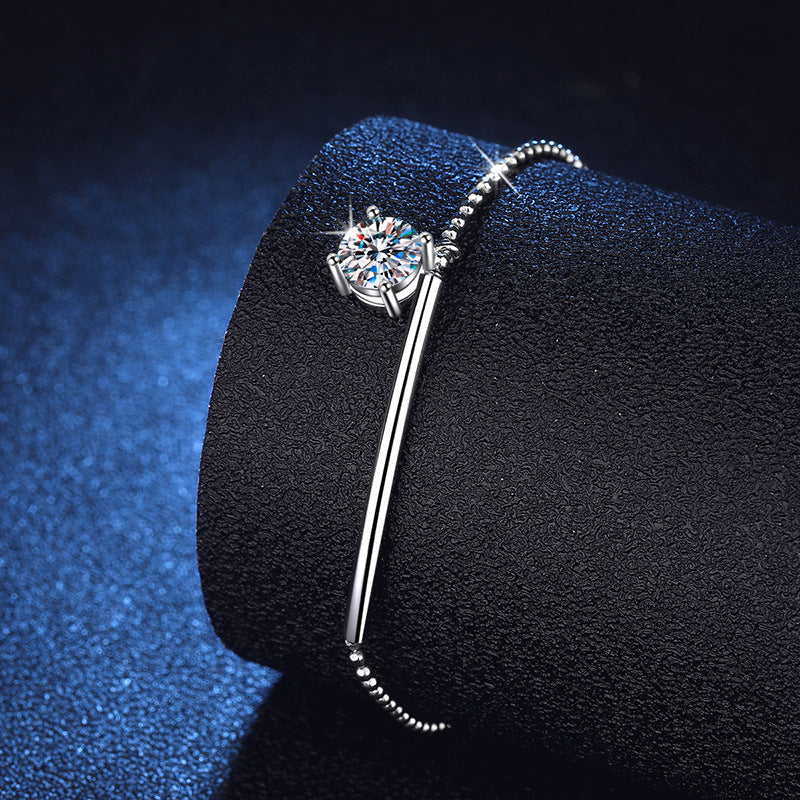 [Sophire]ELEGANT HALF-MOON CURVE MOISSANITE BRACELET