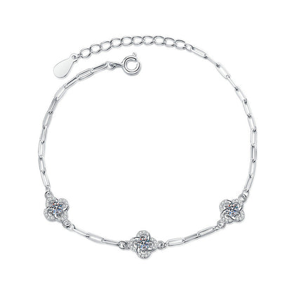[Sophire]TRIPLE-CLOVER MOISSANITE BRACELET