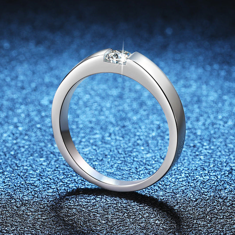 [Sophire]SLEEK MINIMALIST COUPLE'S MOISSANITE RING