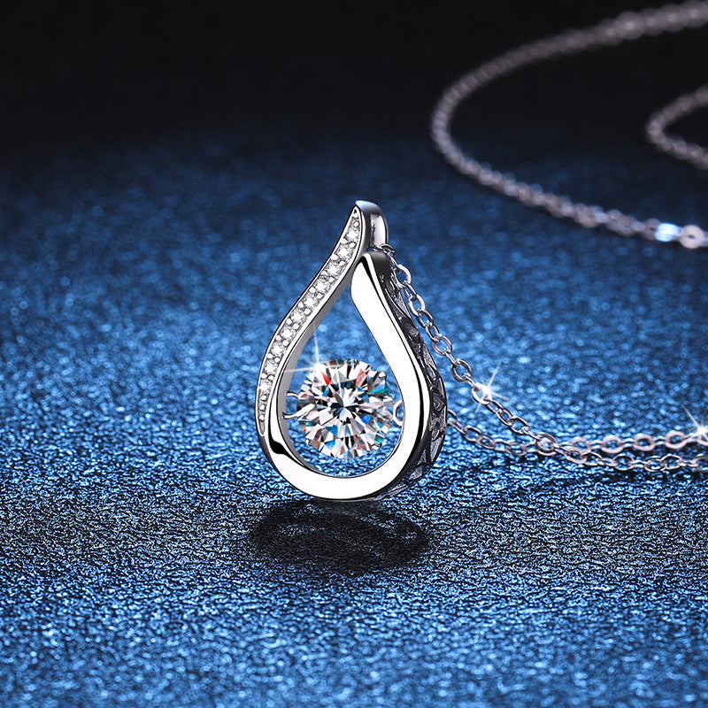 [Sophire]DANCING WATER DROP MOISSANITE NECKLACE