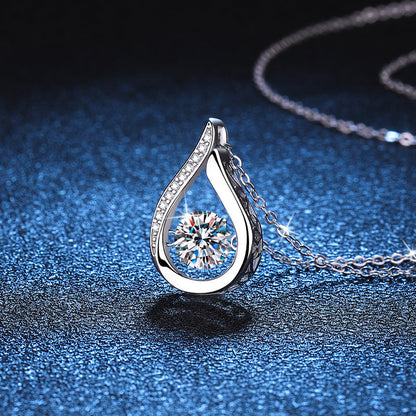 [Sophire]DANCING WATER DROP MOISSANITE NECKLACE
