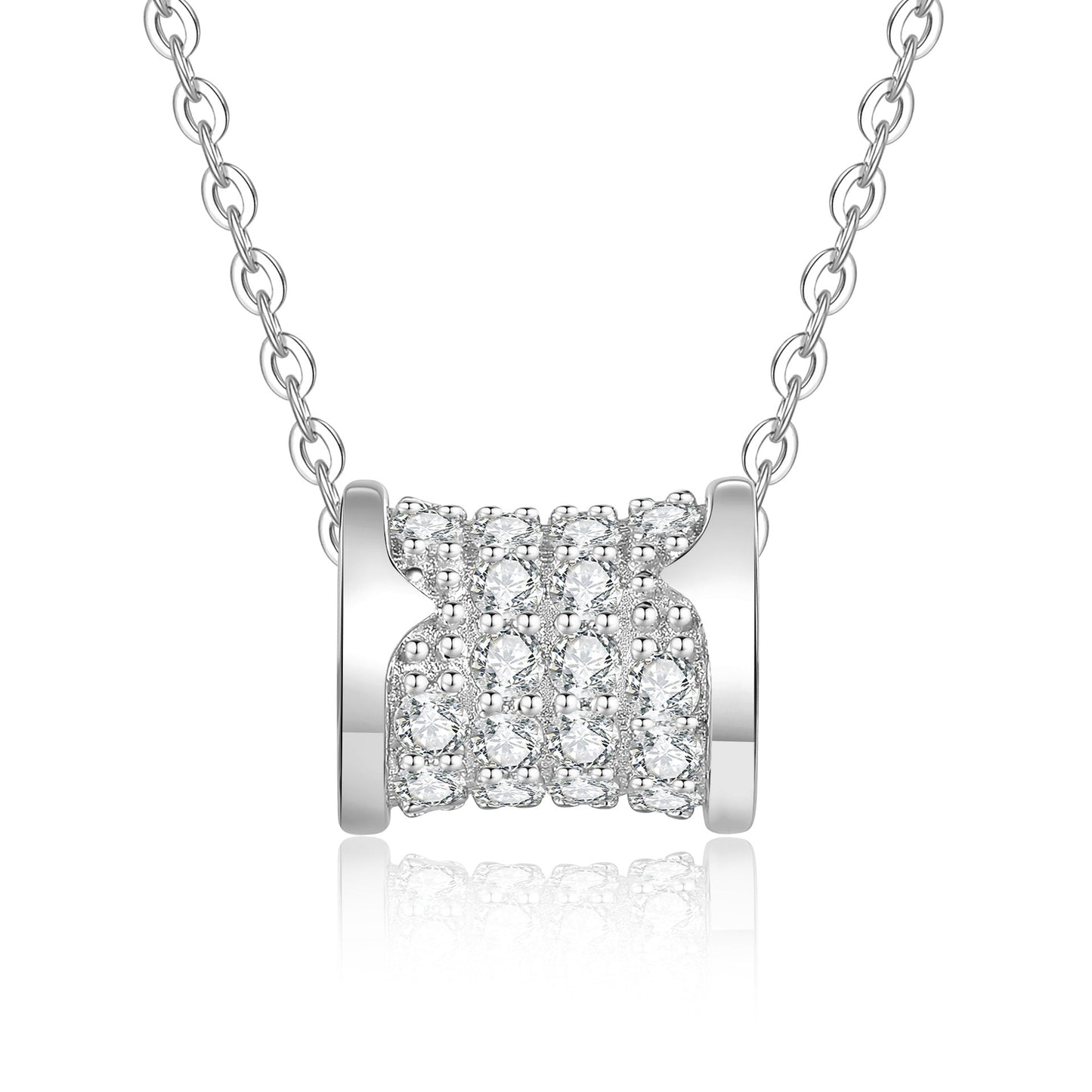 [Sophire]FULL-PAVE "HOURGLASS" MOISSANITE NECKLACE