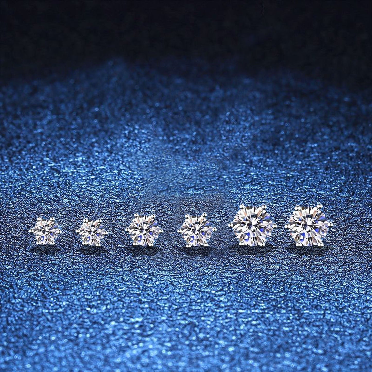 [Sophire]SIX-PRONG MOISSANITE EARRINGS