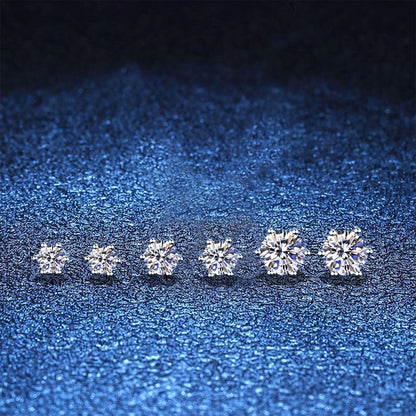 [Sophire]SIX-PRONG MOISSANITE EARRINGS