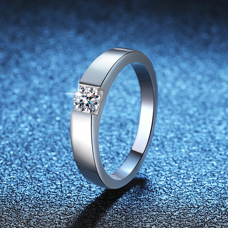 [Sophire]SLEEK MINIMALIST COUPLE'S MOISSANITE RING