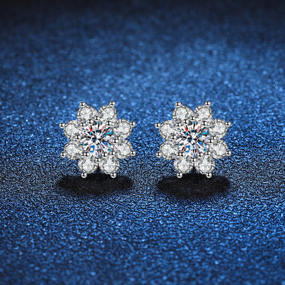 [Sophire]RADIANT SUNFLOWER MOISSANITE STUD EARRINGS