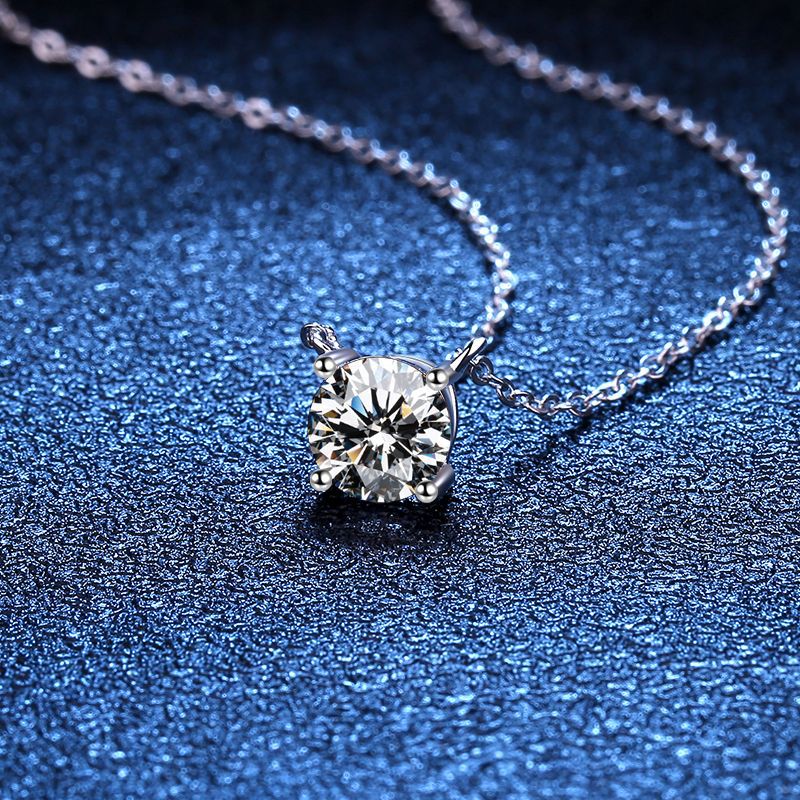 [Sophire]CLASSIC FOUR-PRONG SOLITAIRE MOISSANITE NECKLACE