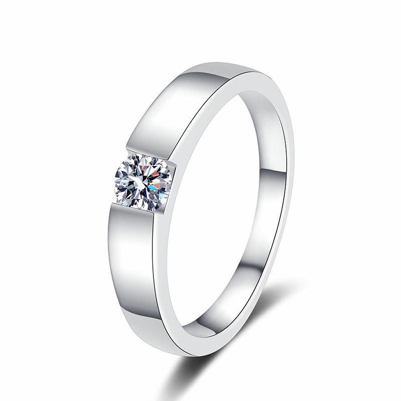 [Sophire]SLEEK MINIMALIST COUPLE'S MOISSANITE RING