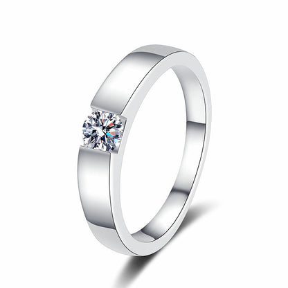 [Sophire]SLEEK MINIMALIST COUPLE'S MOISSANITE RING