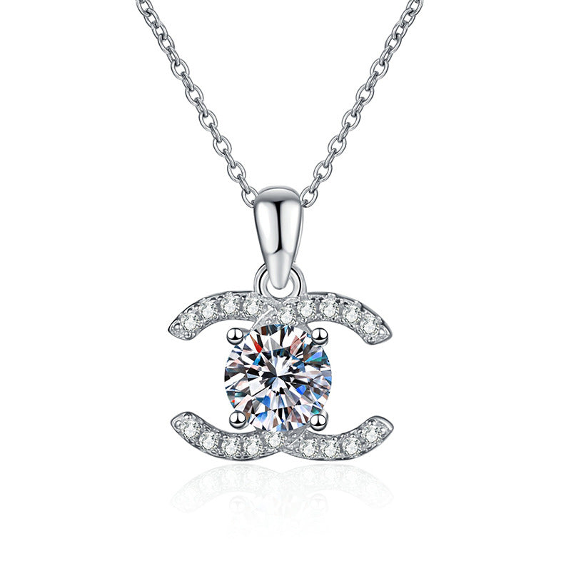 [Sophire]CLASSIC INTERLOCKING MOISSANITE PENDANT NECKLACE