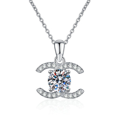 [Sophire]CLASSIC INTERLOCKING MOISSANITE PENDANT NECKLACE