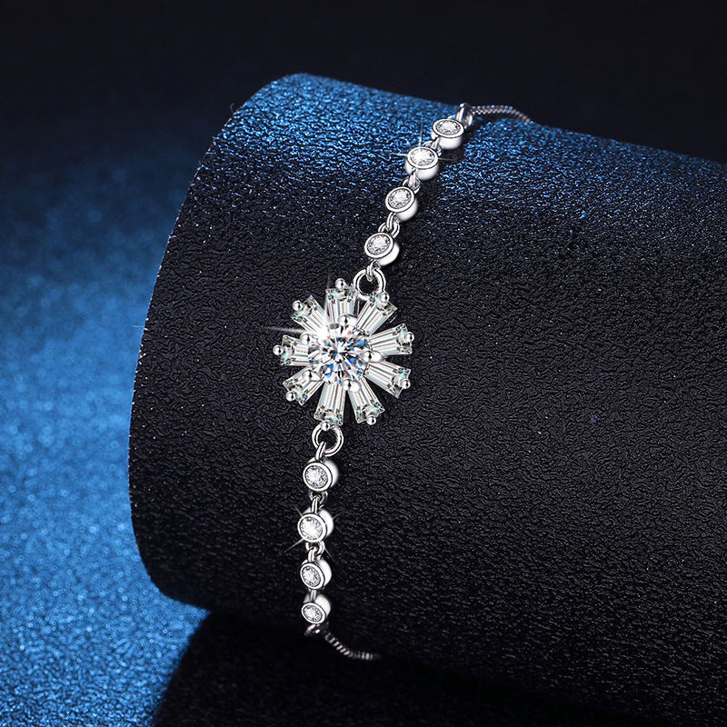 [Sophire]RADIANT ICY CRYSTAL SUNFLOWER MOISSANITE BRACELET
