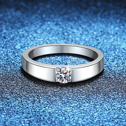 [Sophire]SLEEK MINIMALIST COUPLE'S MOISSANITE RING