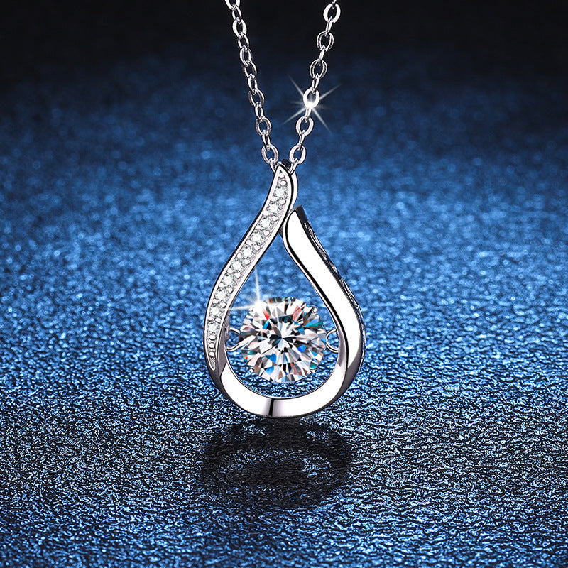 [Sophire]DANCING WATER DROP MOISSANITE NECKLACE