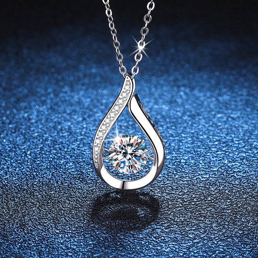 [Sophire]DANCING WATER DROP MOISSANITE NECKLACE