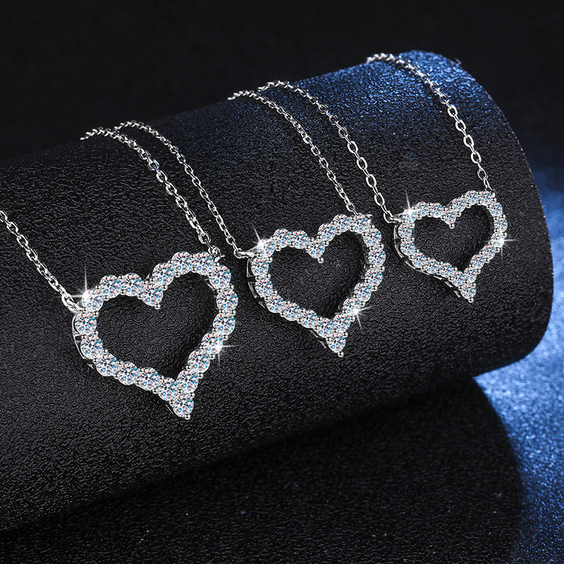 [Sophire]ROMANTIC HEART MOISSANITE PENDANT NECKLACE