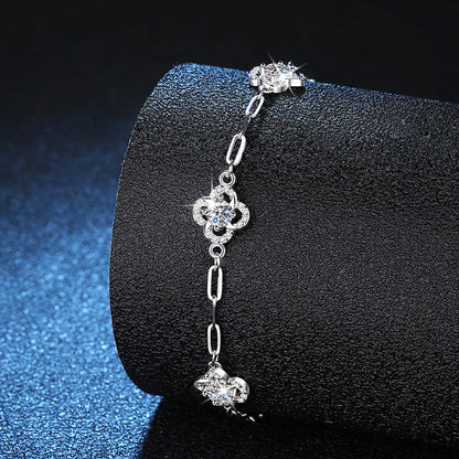 [Sophire]TRIPLE-CLOVER MOISSANITE BRACELET