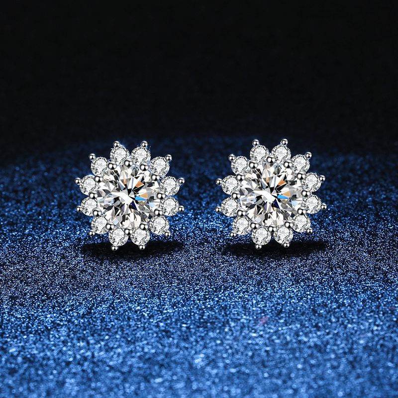 [Sophire]BLOOMING SUNFLOWER MOISSANITE STUD EARRINGS